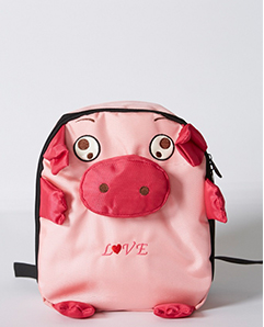 粉色卡通小豬書(shū)包