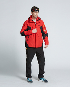 紅色男式防風沖鋒衣