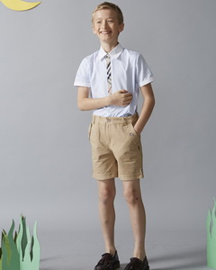 夏季新款男生中學(xué)生校服班服兩件套