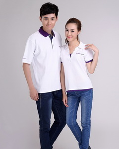 白色翻領男女款套頭文化衫促銷服