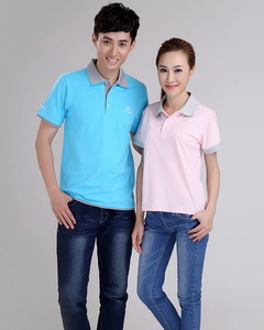 純色短袖翻領套頭t恤廣告衫男女款