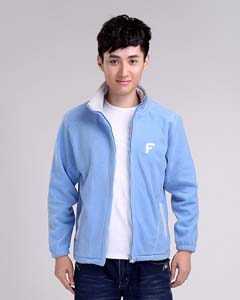 藍(lán)色開(kāi)衫抓絨男士衛(wèi)衣外套