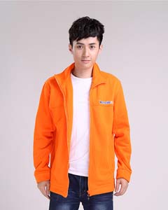 亮橙色長(zhǎng)袖立領(lǐng)kfzteile24促銷開(kāi)衫衛(wèi)衣