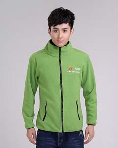 萬(wàn)里行綠色連帽長(zhǎng)袖開(kāi)衫拉鏈衛(wèi)衣